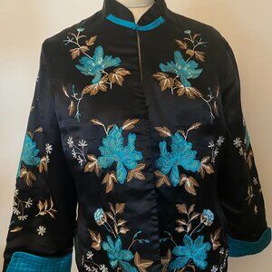NORM THOMPSON EMBROIDERED SILK JACKET LINED Pet Med